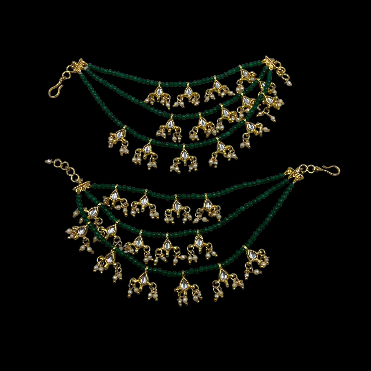 Ruhani Green Bead Ear Chain