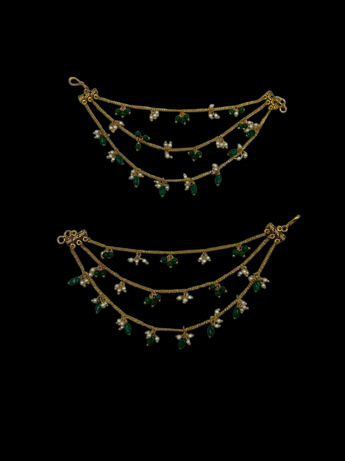 Emerald Dewdrop Ear Chain