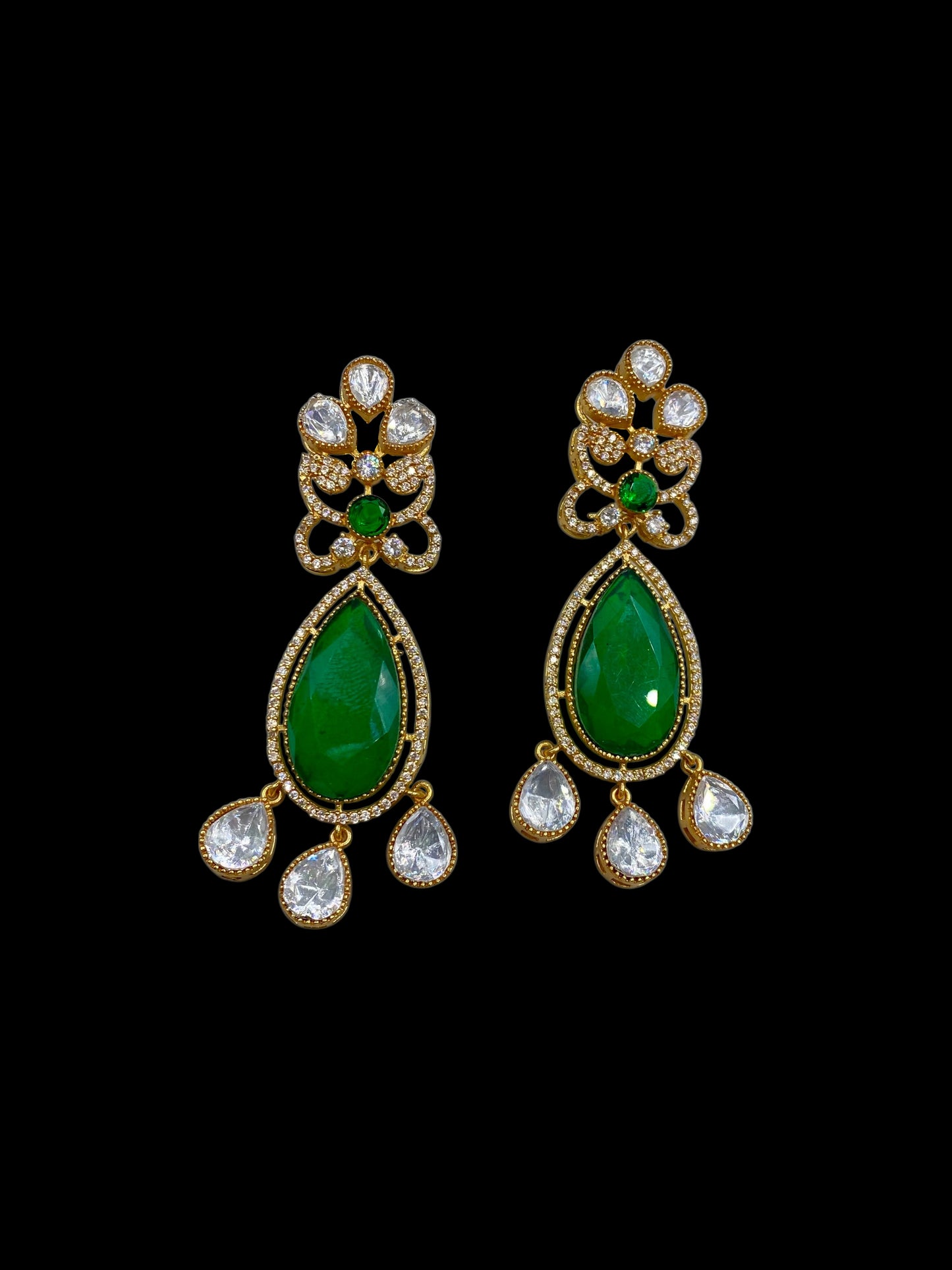 Irya – Polki & Emerald Earrings