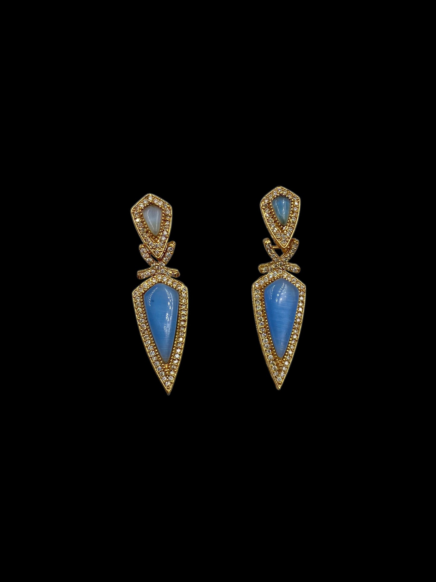 Neelima – Polki and blue stone earrings.