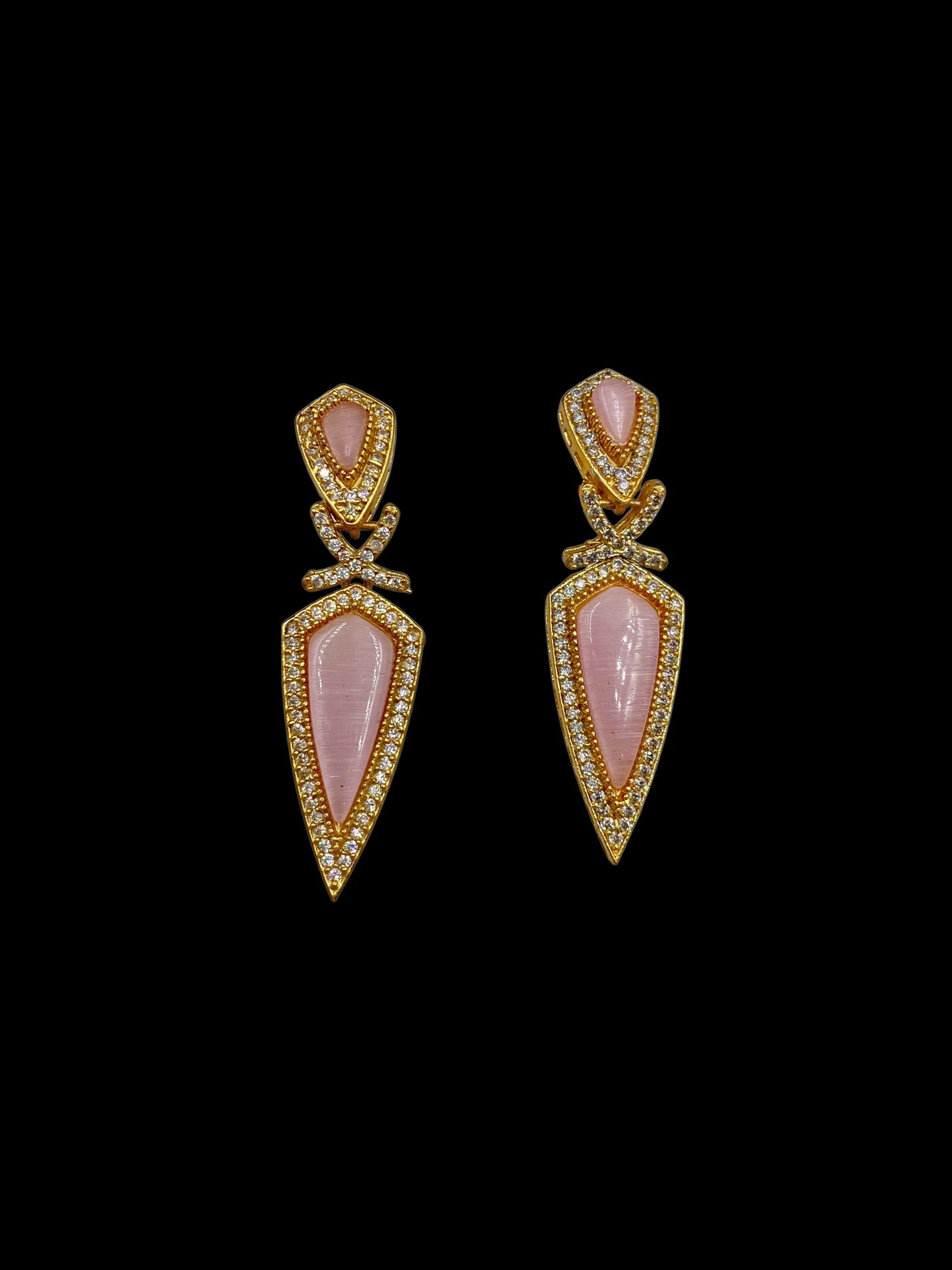 Padmika – Polki and pink stone earrings.