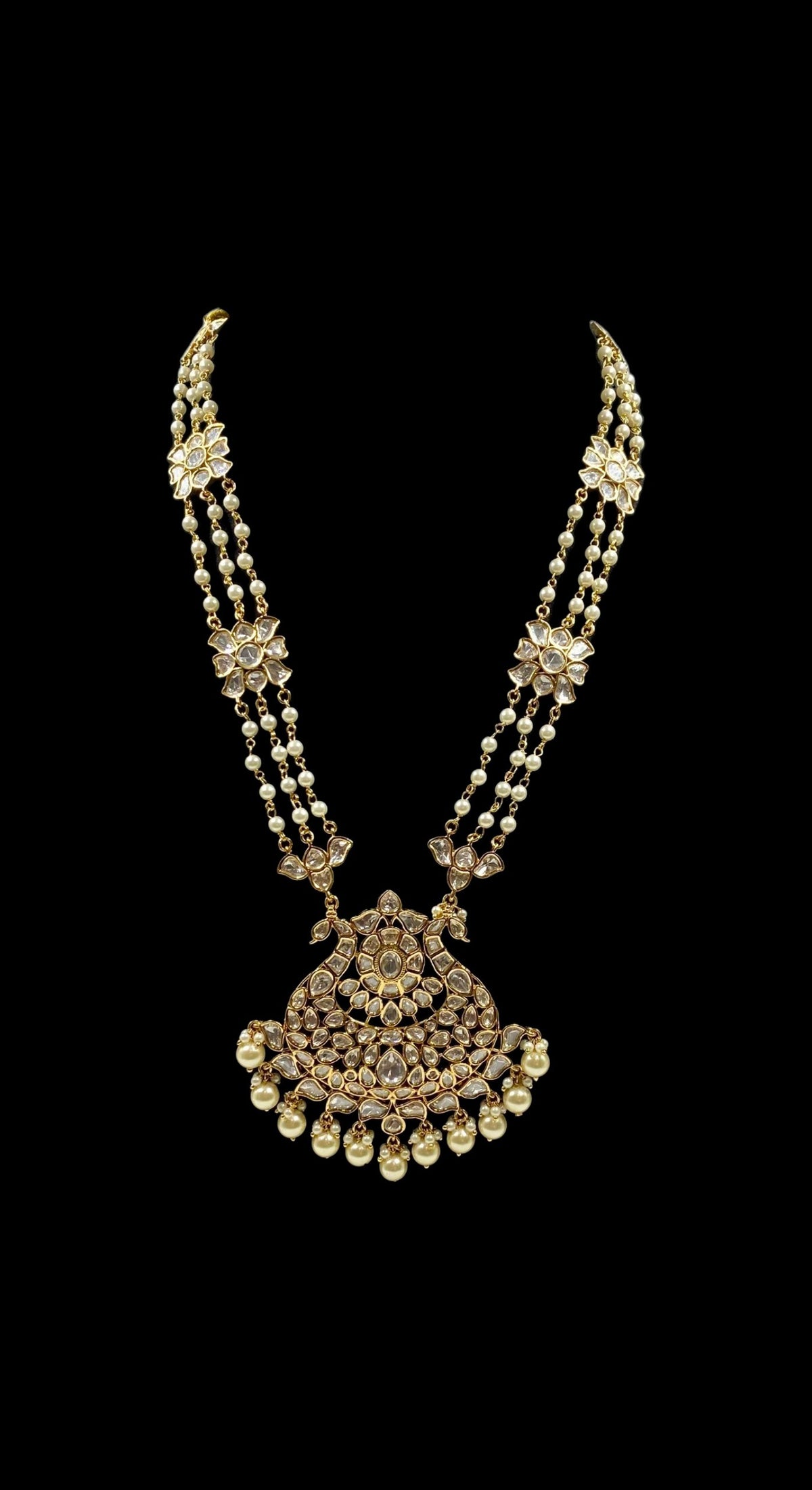 POLKI LONG NECKLACE WITH EARRINGS