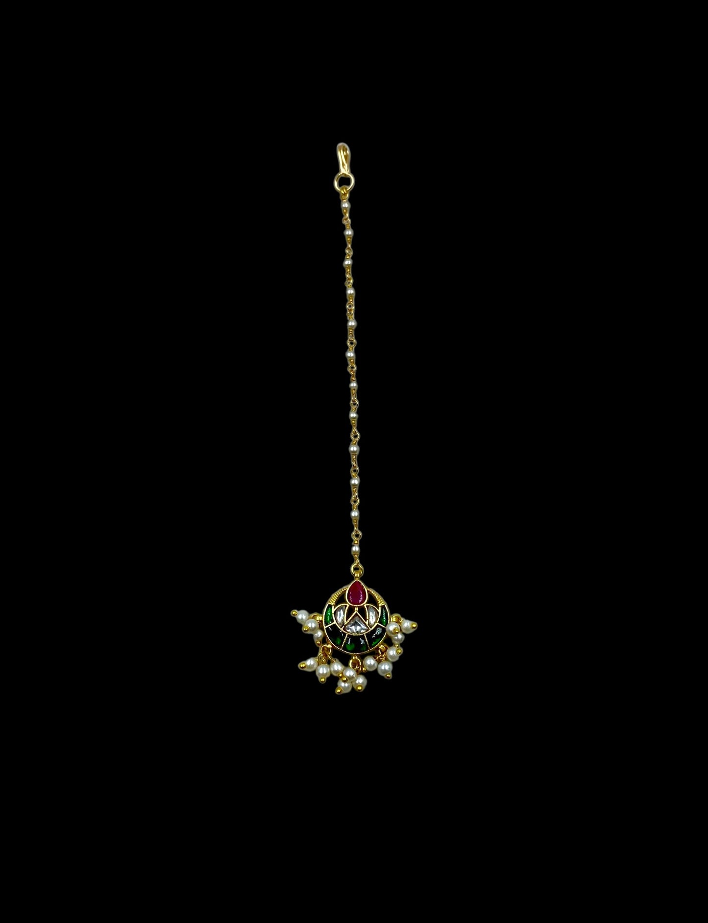 Green Meenakari Mangtika