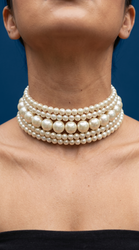WHITE SHELL PEARL CHOKER