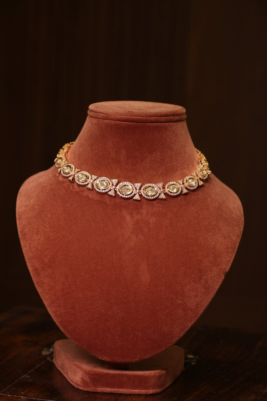 Noor - Elegant Polki Necklace with Earrings