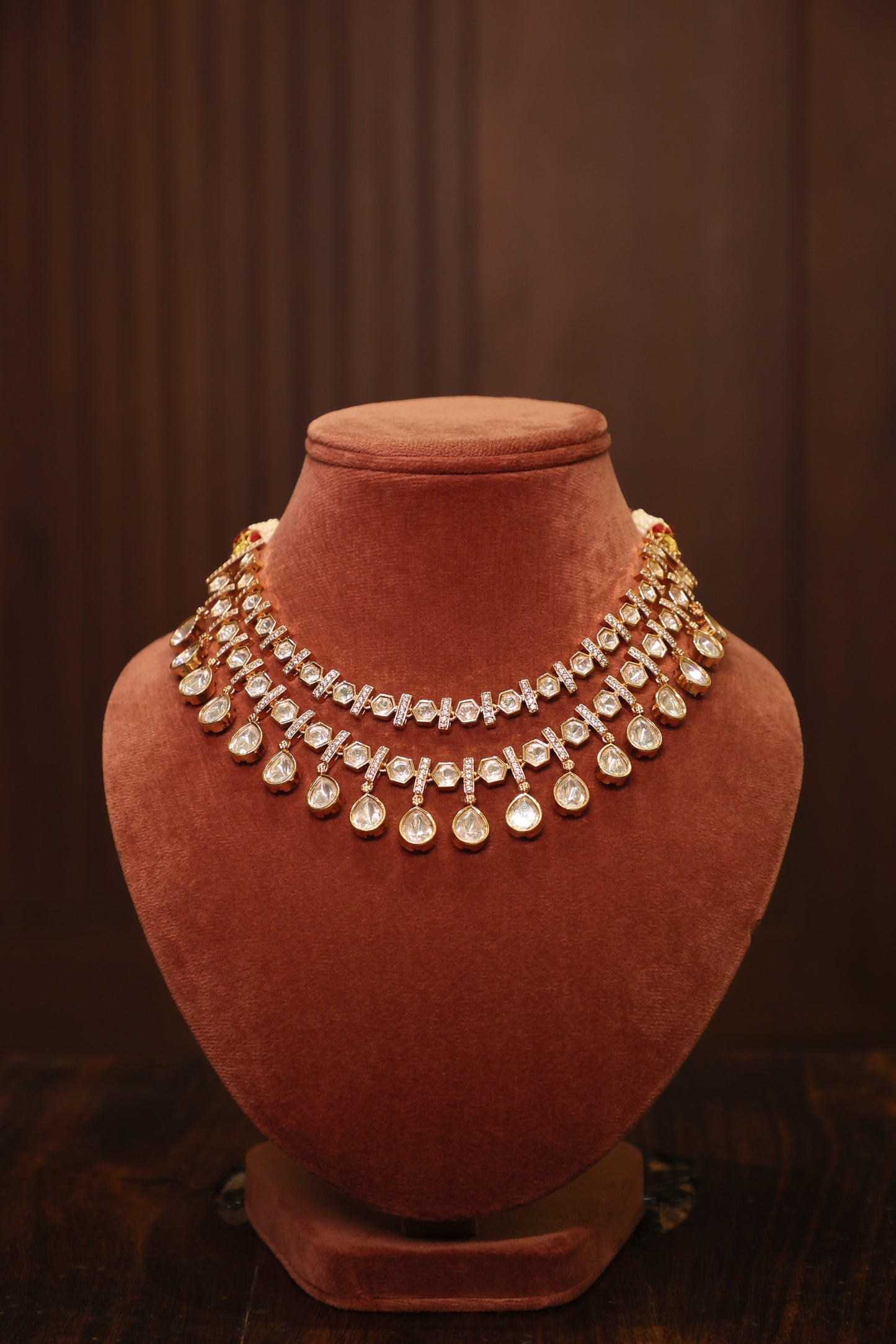 Noor - Bridal Polki Necklace with Earrings