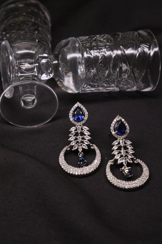 Blue Sapphire Diamond Danglers