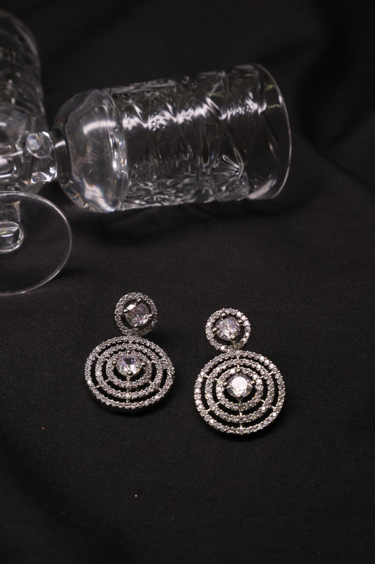 Geomteric Round Diamond Earrings