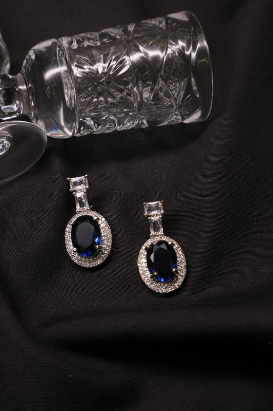 Blue Sapphire and Diamond Danglers