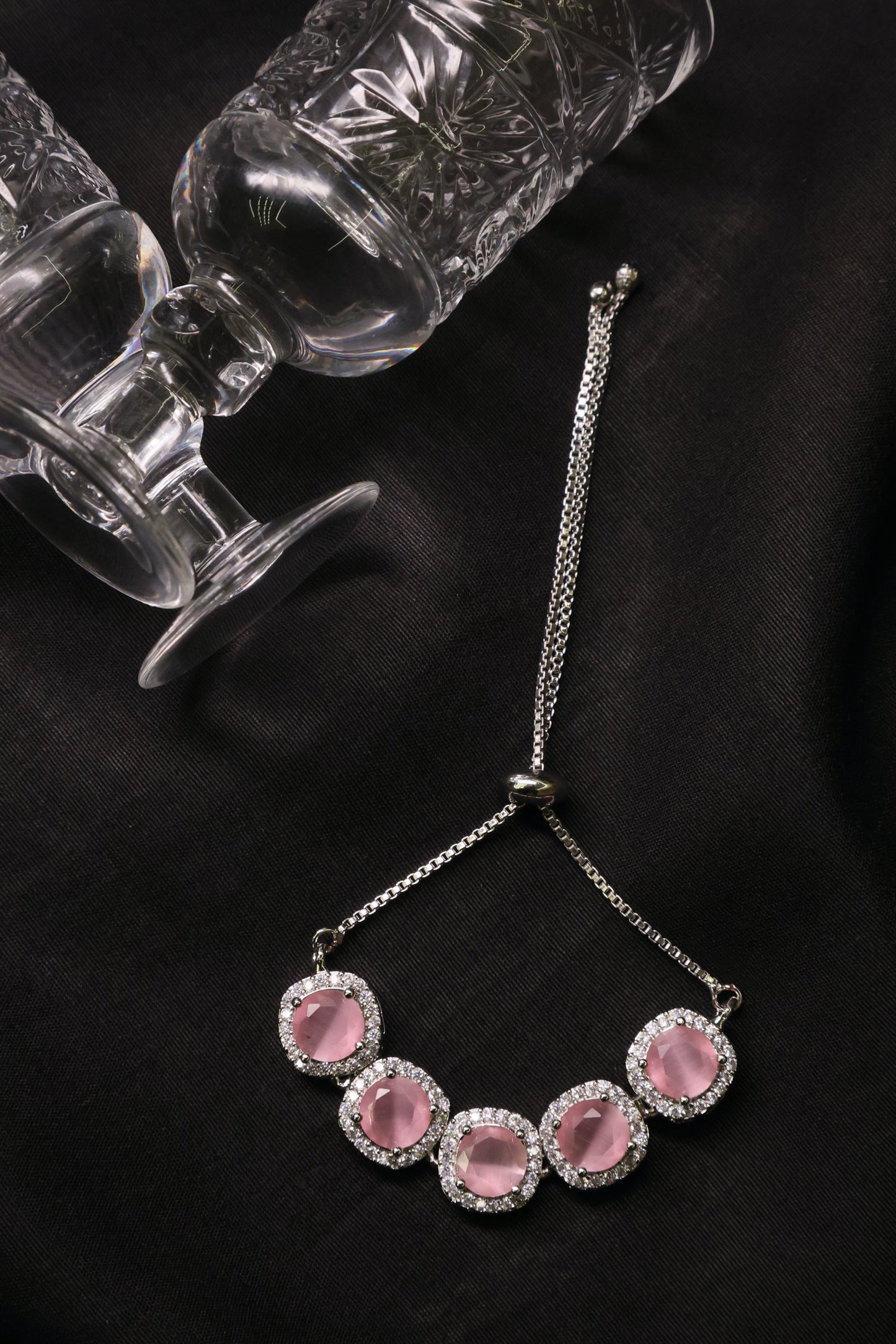 Eternal Radiance - Pink Stone Slider Bracelet