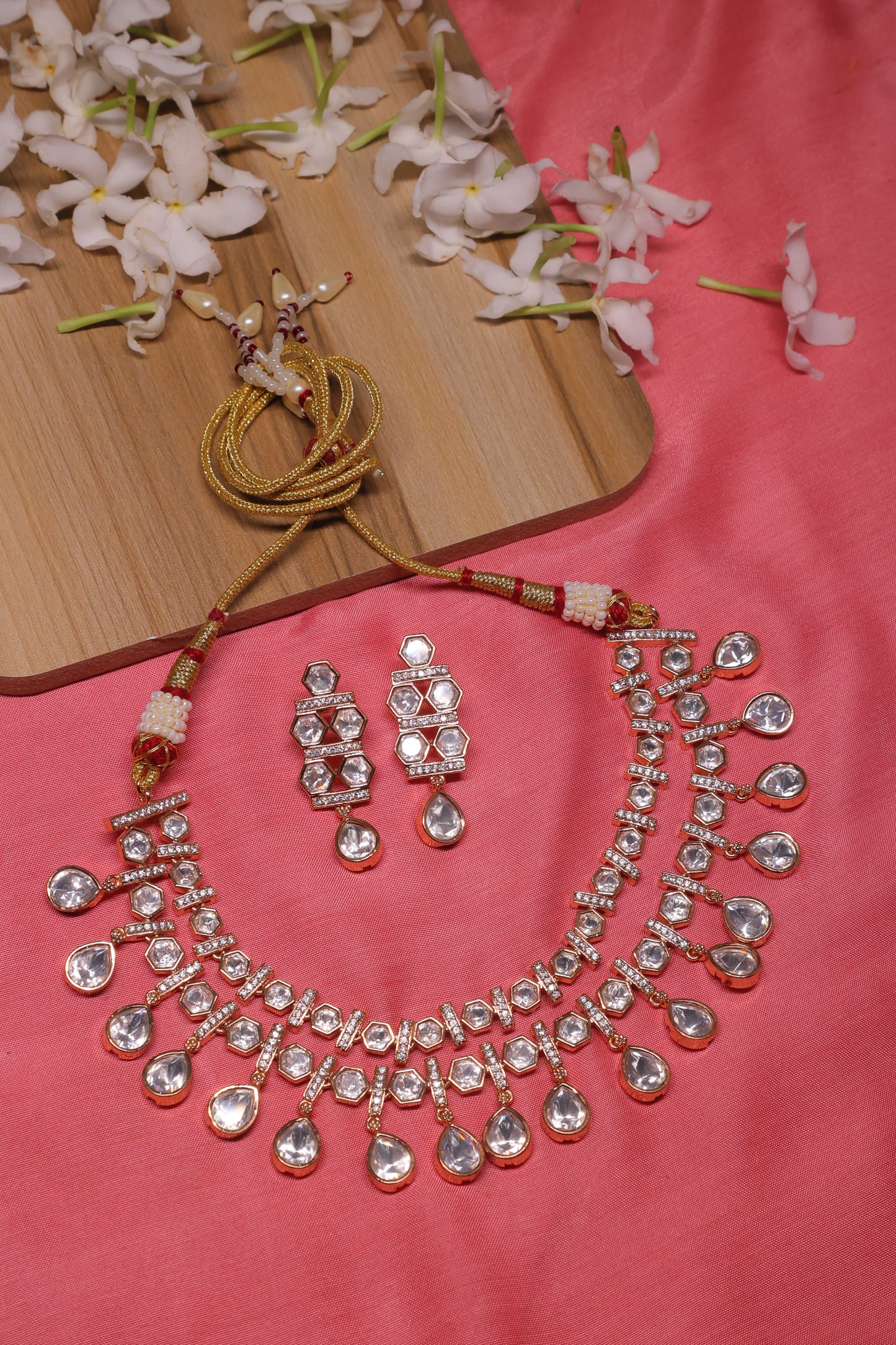 Noor - Bridal Polki Necklace with Earrings