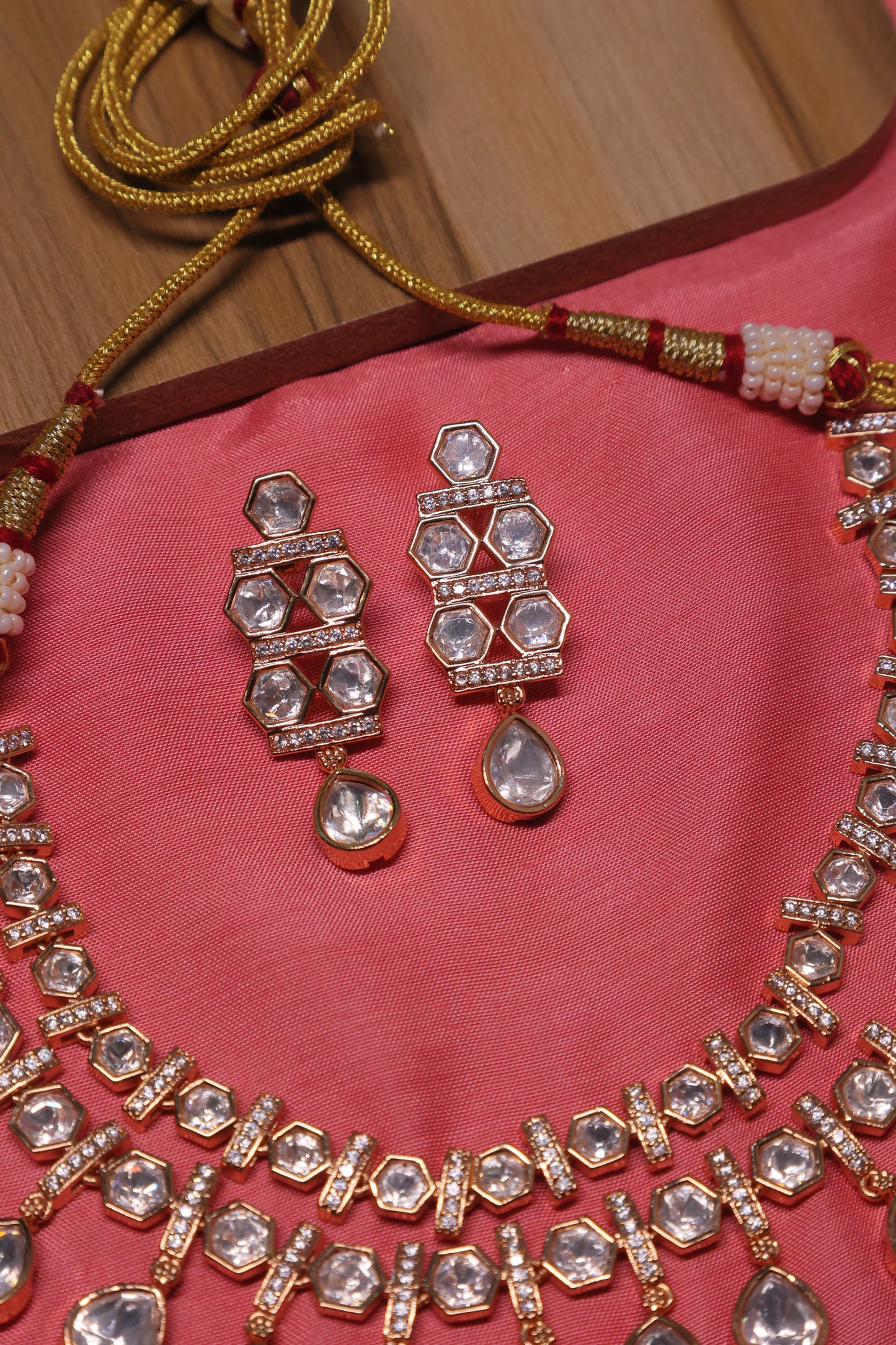 Noor - Bridal Polki Necklace with Earrings