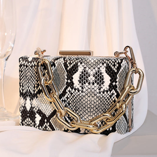 Snake Print - Grey Party Bag