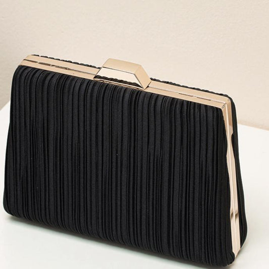 Satin Whisper - Black Clutch Bag