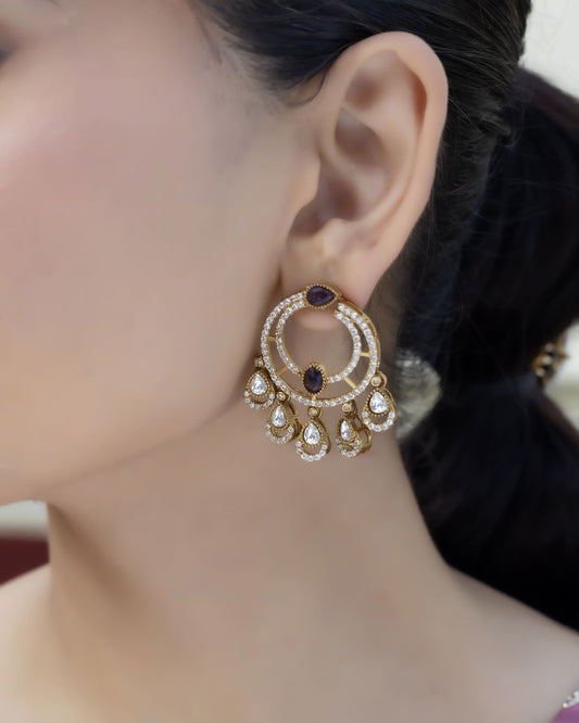 Vasudha – Amethyst chandbalis