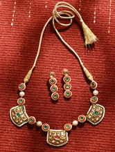 Load image into Gallery viewer, Traditional Kundan Necklace with Earrings
