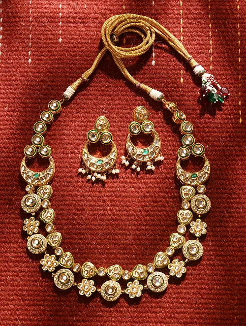 Kundan Chaandbali Necklace with Earrings