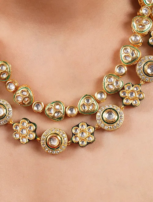 Kundan Chaandbali Necklace with Earrings