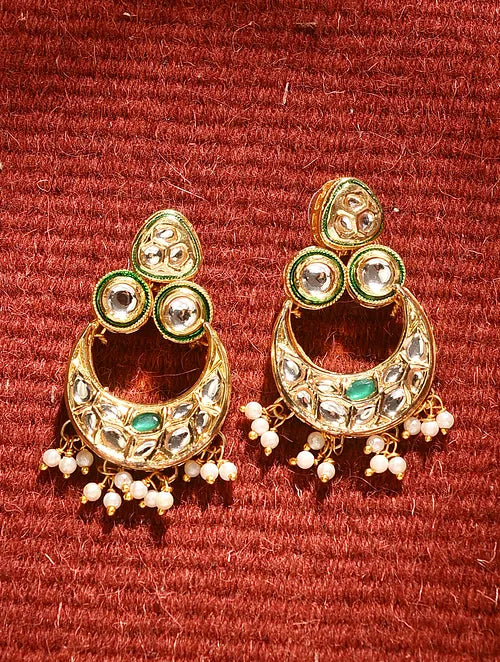 Kundan Chaandbali Necklace with Earrings