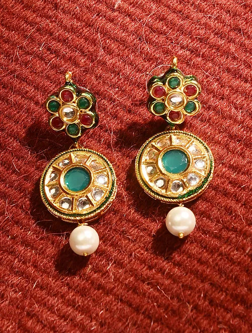 Multicolor Kundan Necklace with Earrings