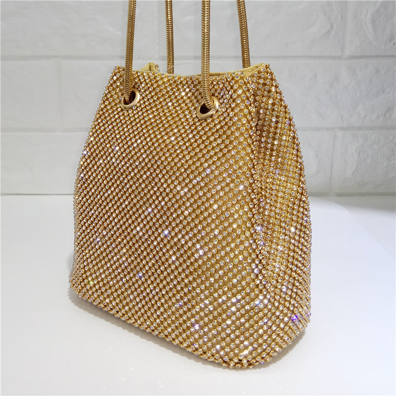 Celestial Spark - Gold Bucket Bag