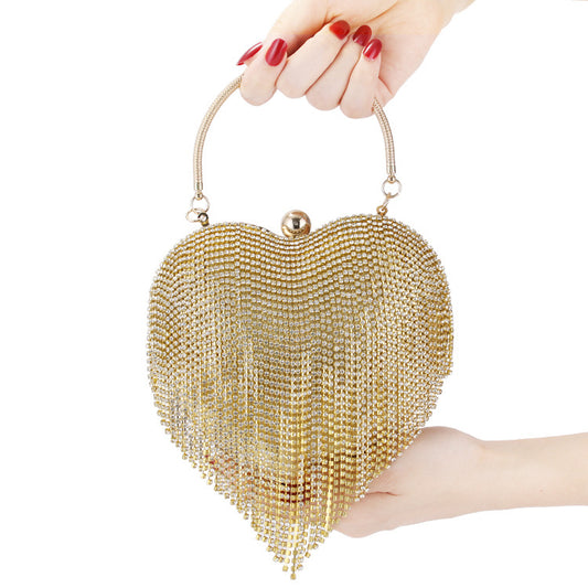 Glitter Heart Golden Bag