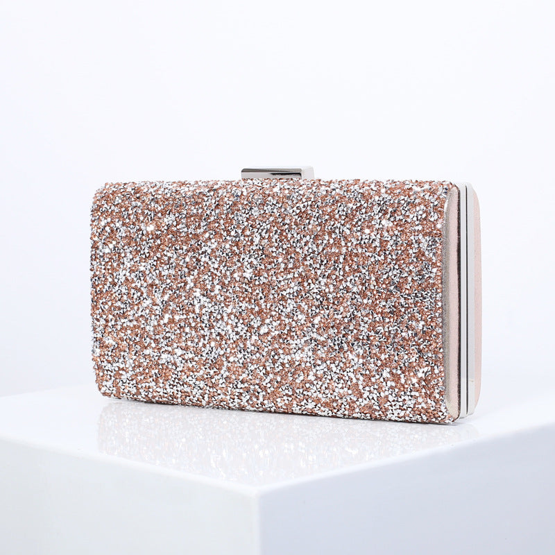 Evening Radiance - Rose Gold Women Silver Clutch