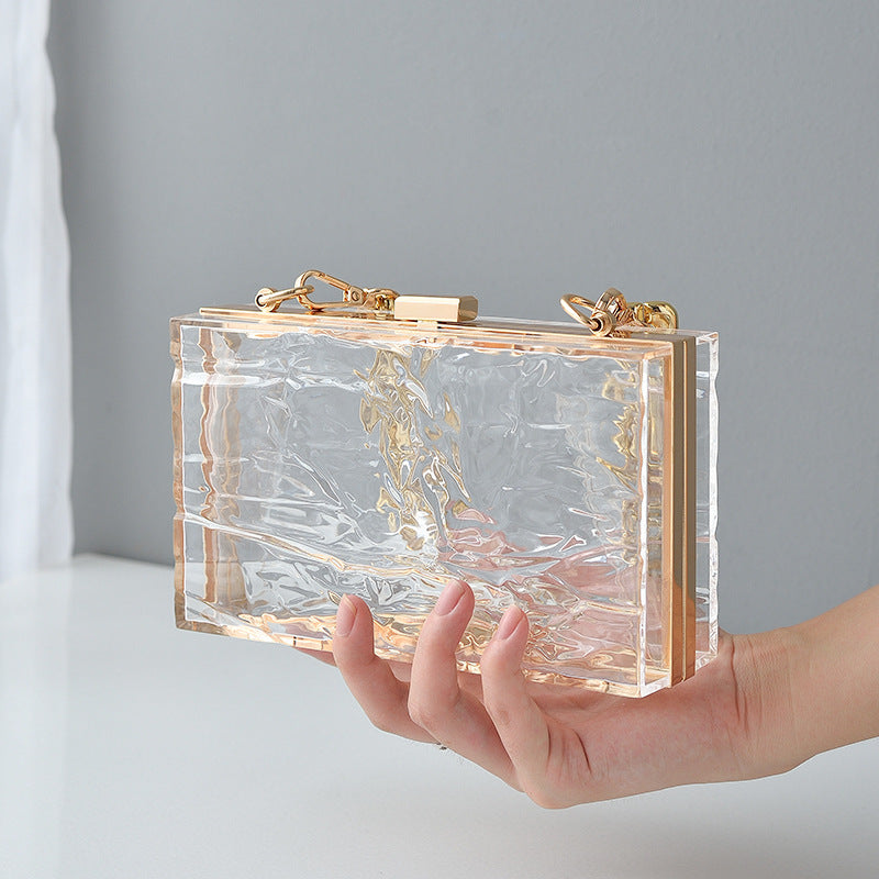 Marble Glam - Transparent Women Hand Bag