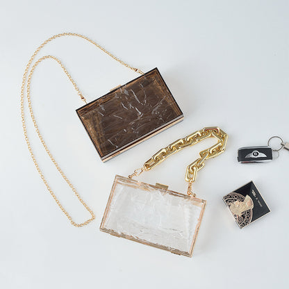 Marble Glam - Transparent Women Hand Bag