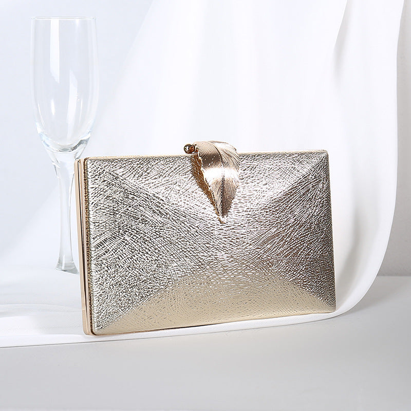 Garden Leaf - Gold Clutch Bag