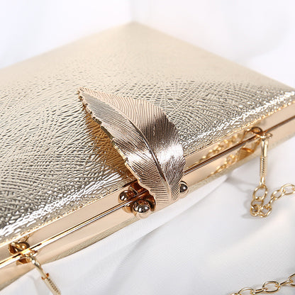 Garden Leaf - Gold Clutch Bag