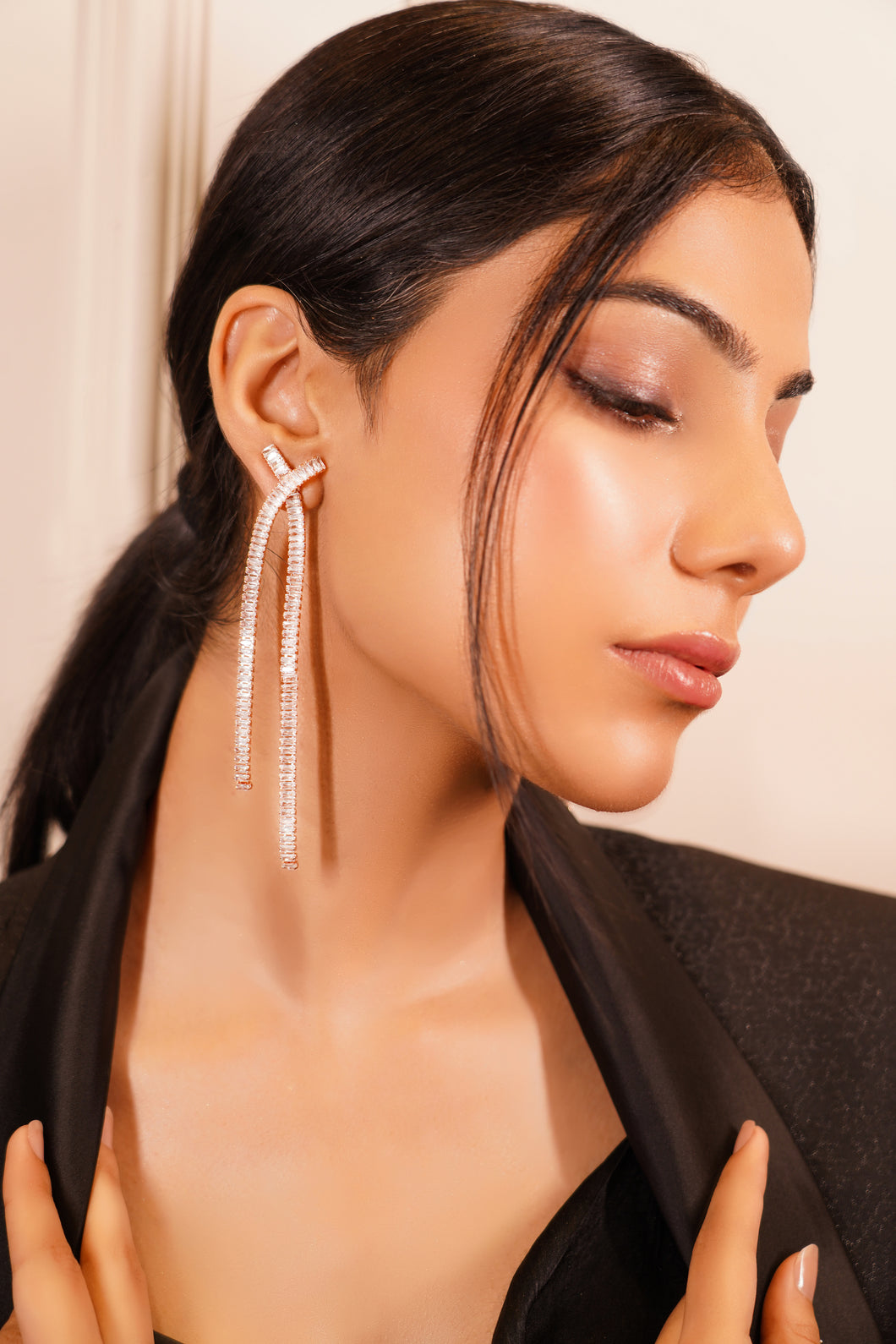 Statement Rose Gold Cocktail Earrings