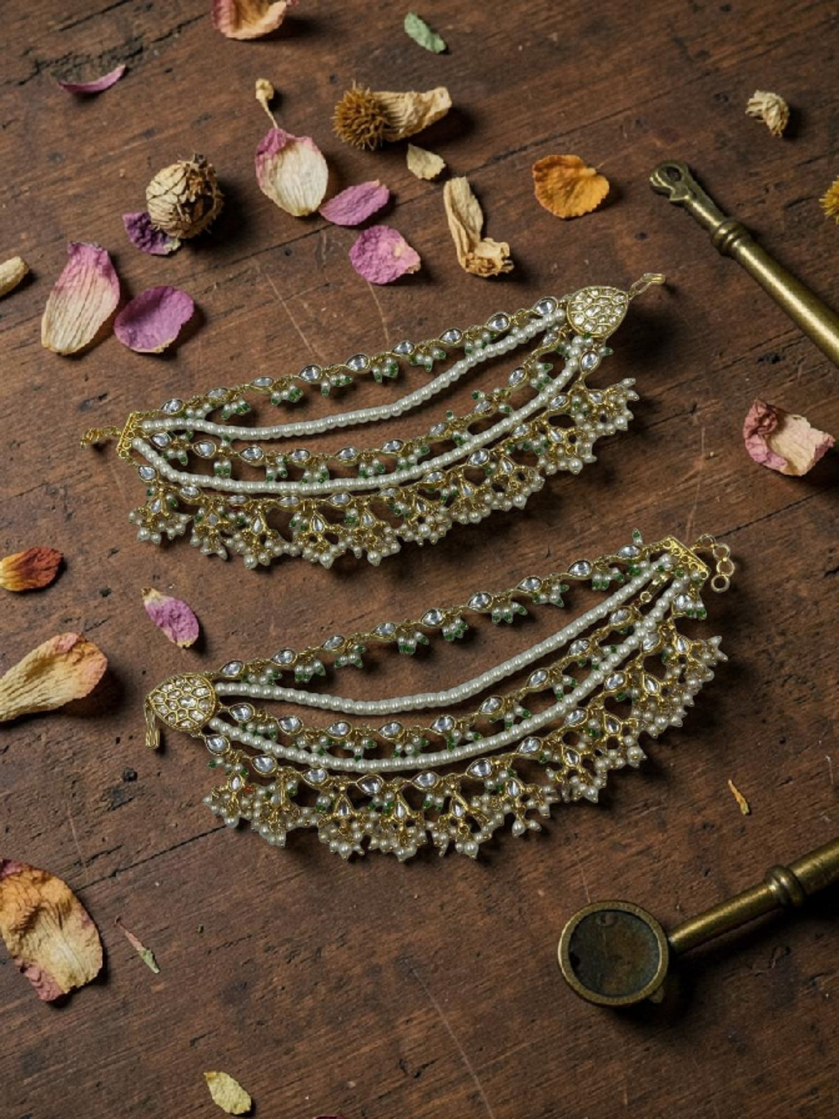 Maharani Kundan Ear Chain