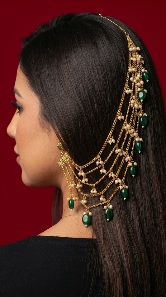 Royal Sapphire Pearl Earchain