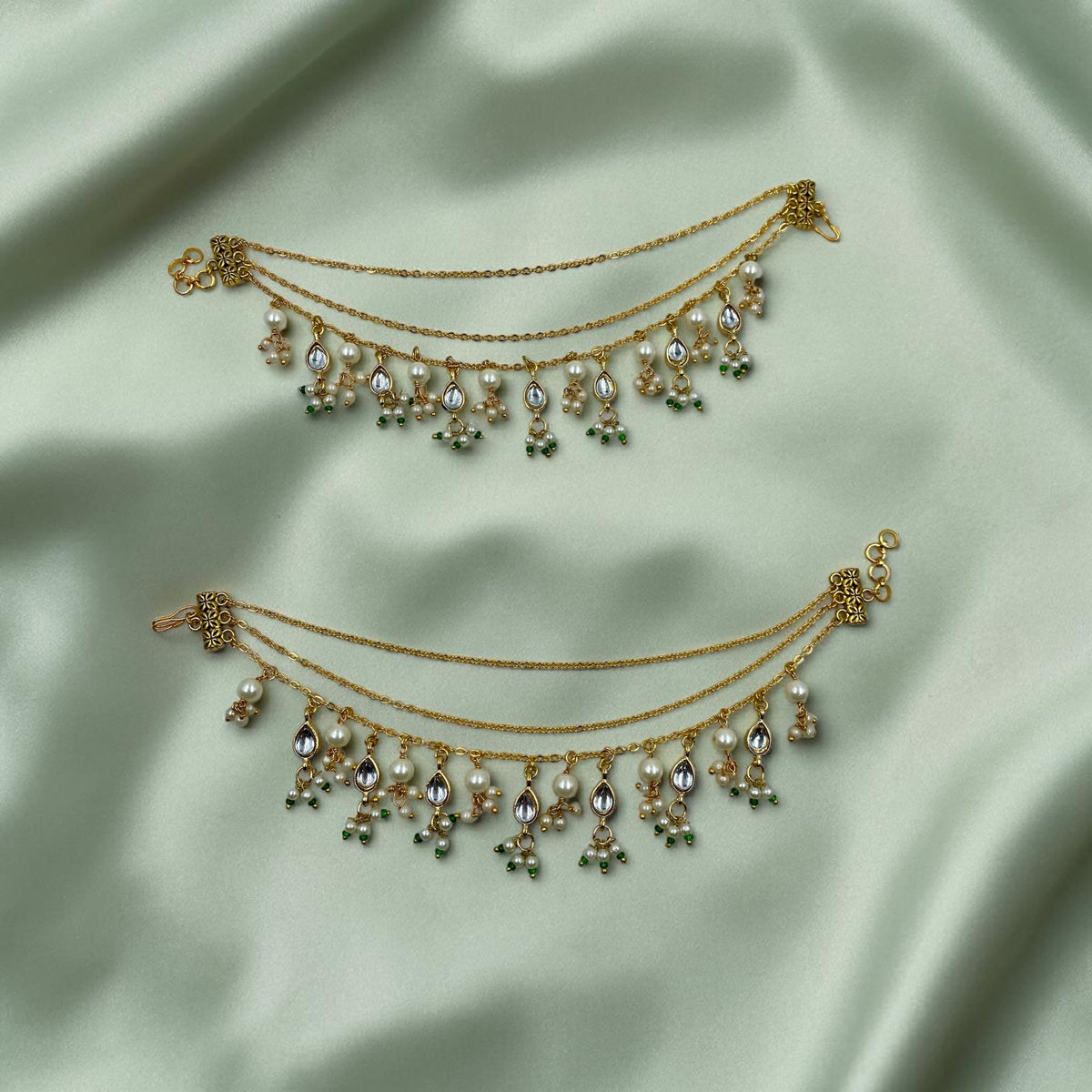 Rajsi Pearl Drape Ear Chain