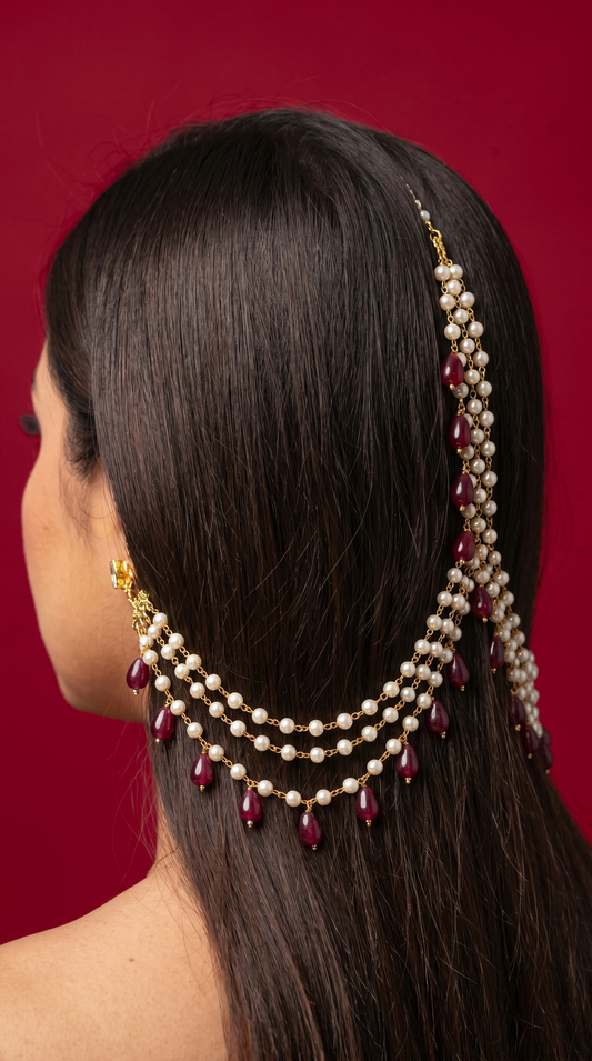 Maharani Pearl Draped Earchain