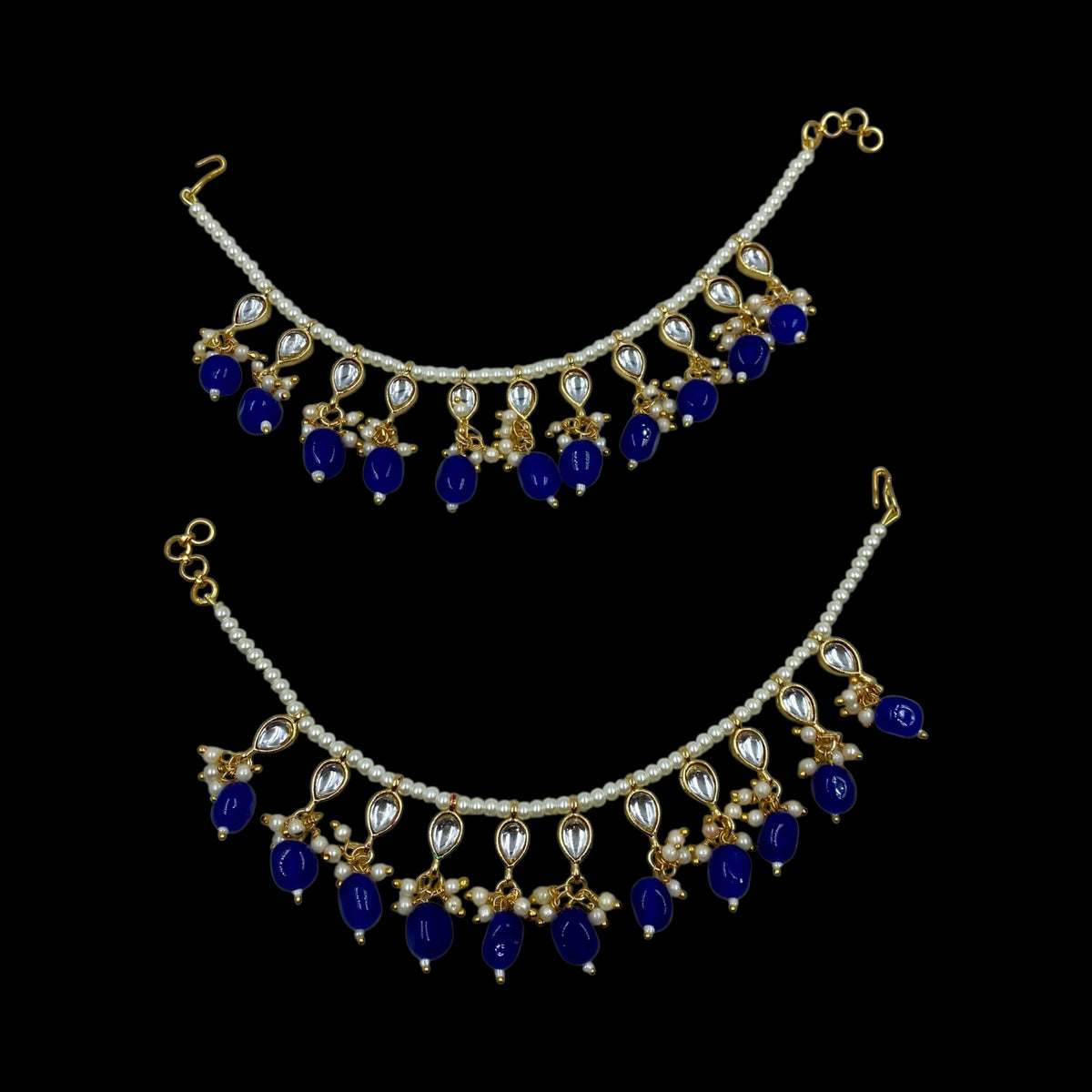Royal Sapphire Pearl Earchain