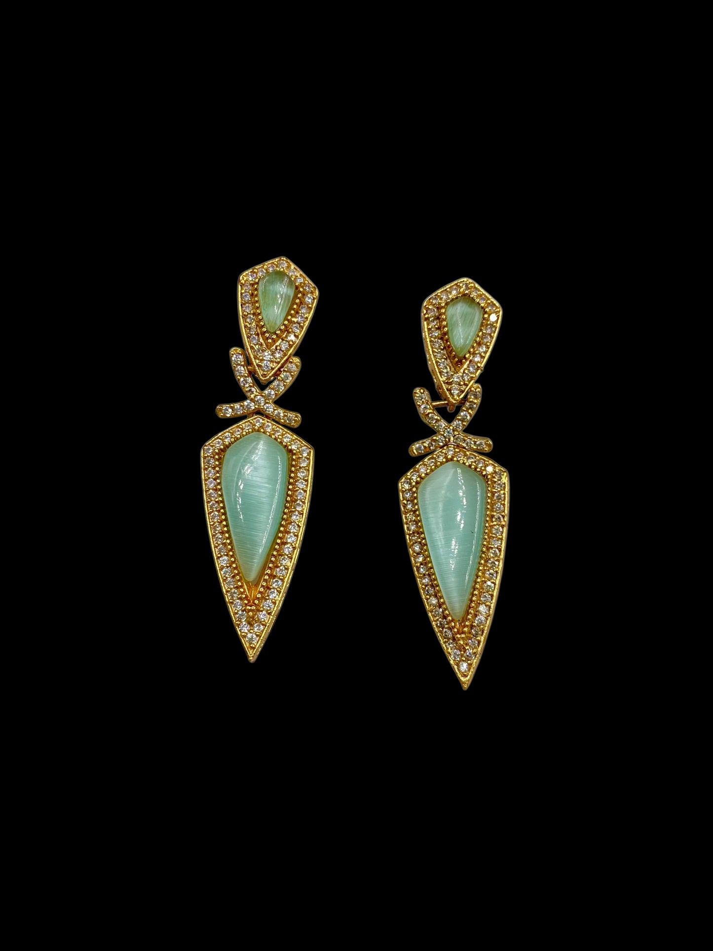 Chandrika – Polki and green stone earrings.