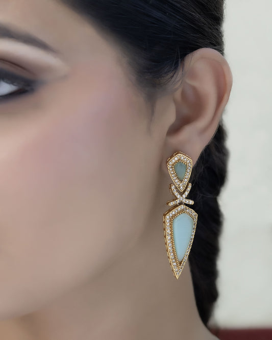 Chandrika – Polki and green stone earrings.