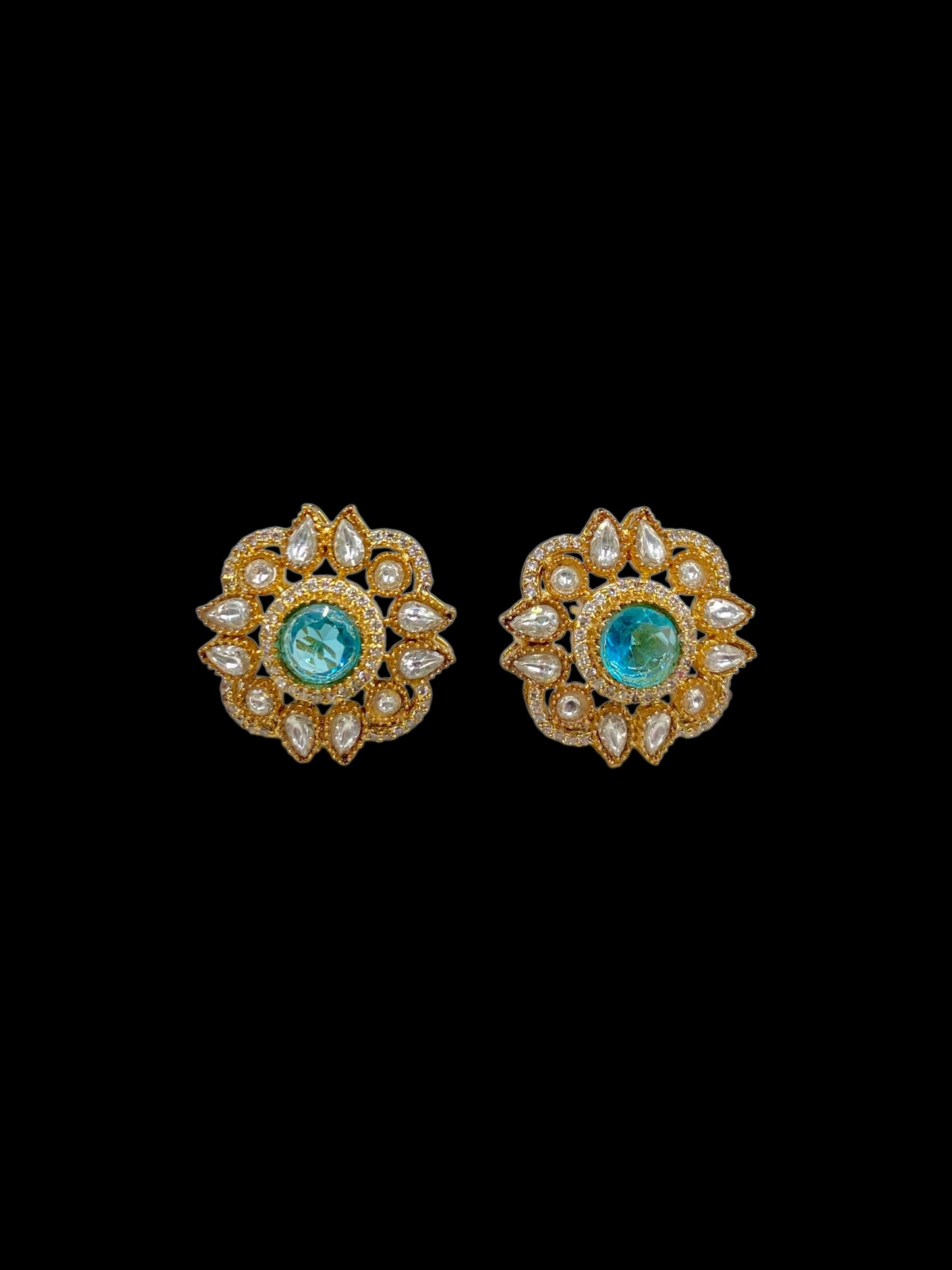 Mrinalini – Polki & Blue Stone Studs