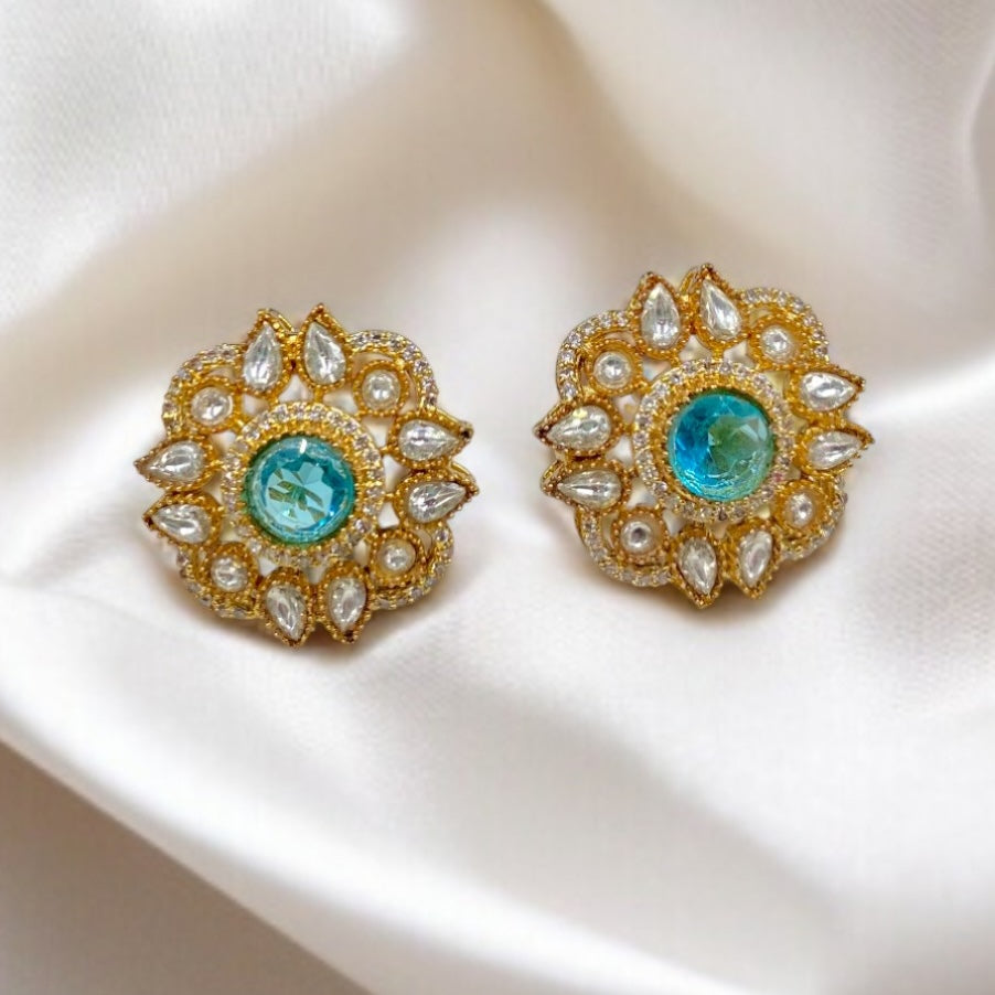 Mrinalini – Polki & Blue Stone Studs