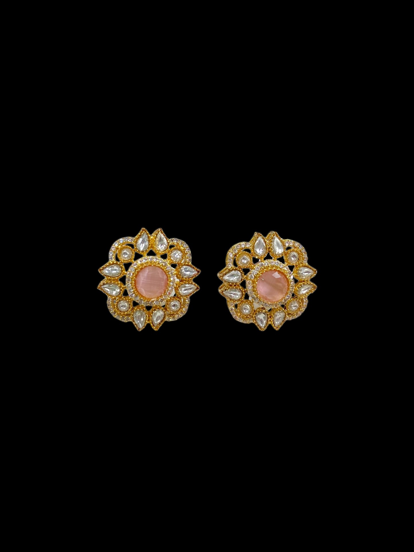 Tanira – Polki & Rose Stone Studs