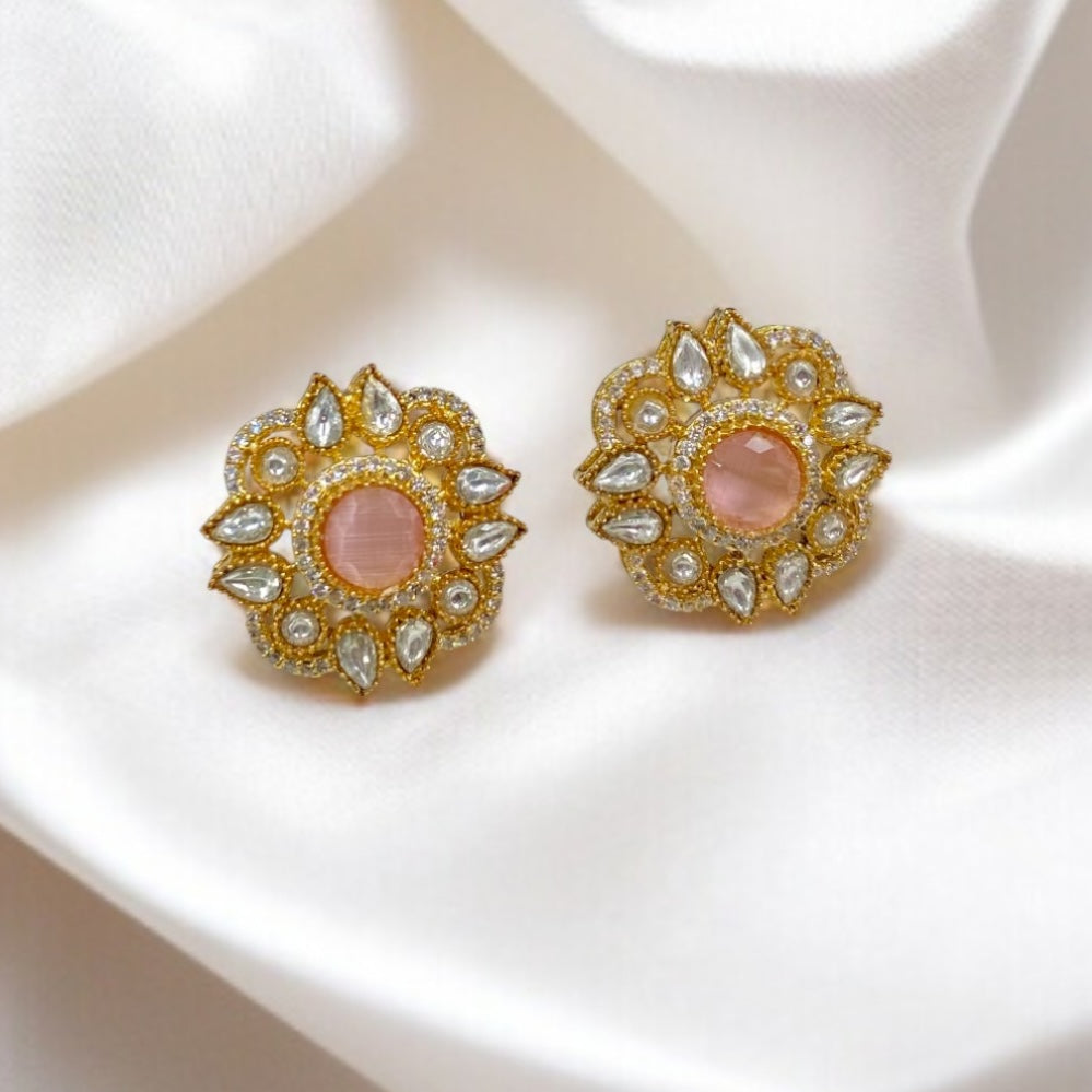Tanira – Polki & Rose Stone Studs