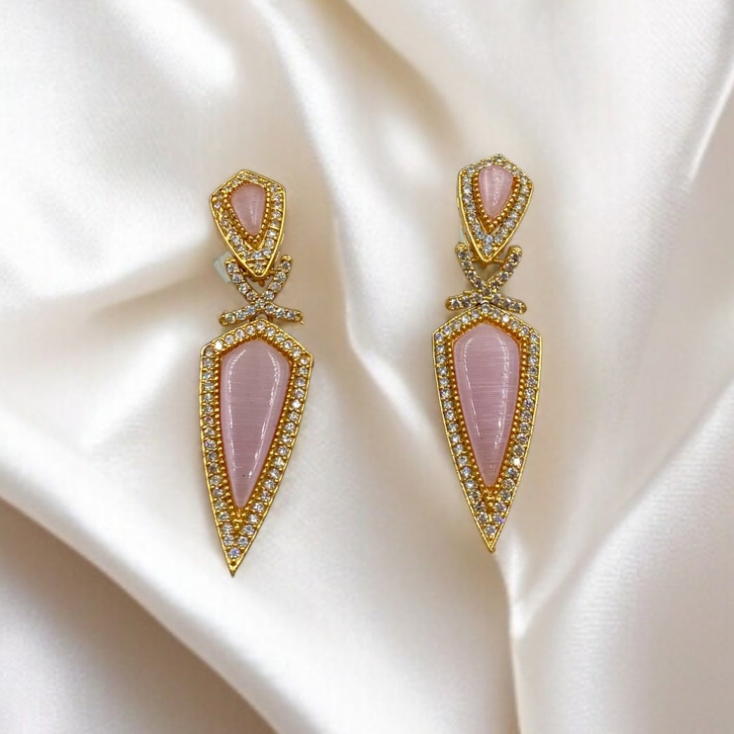 Padmika – Polki and pink stone earrings.
