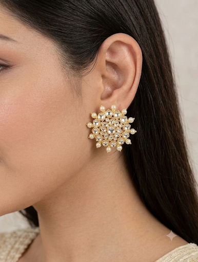 TRADITIONAL POLKI EARRINGS