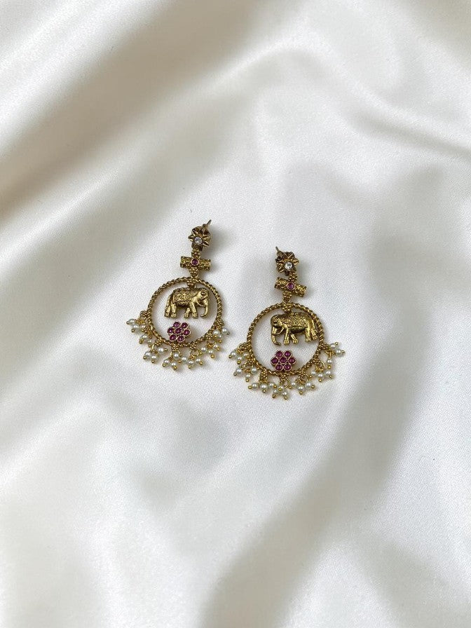 TRADITIONAL ELEPHANT TEMPLE  EARRINGS