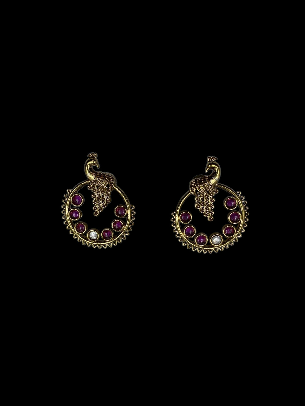 TRADITIONAL PEACOCK TEMPLE  EARRINGS