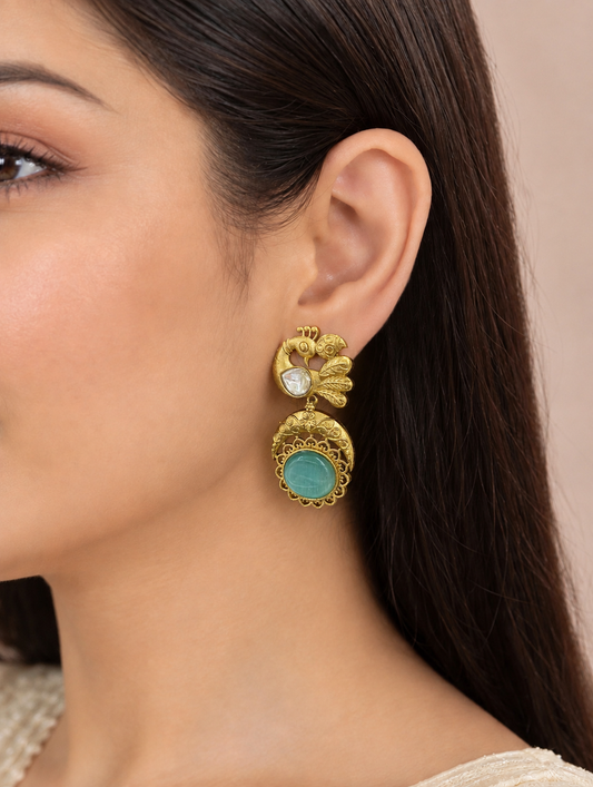 TRADITIONAL PEACOCK TEMPLE  EARRING