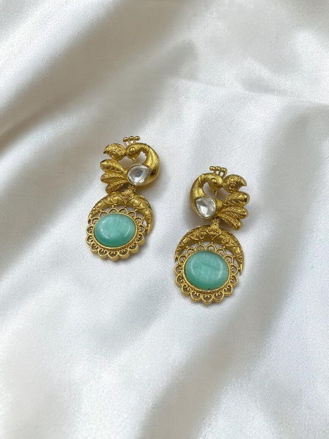 TRADITIONAL PEACOCK TEMPLE  EARRING