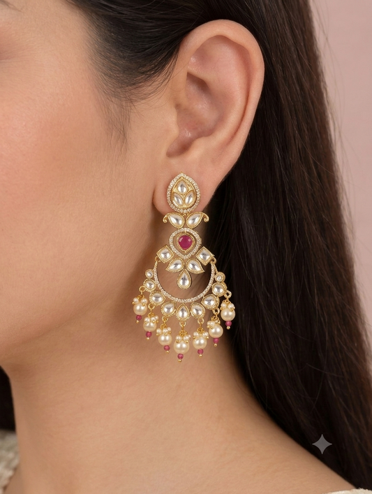 TRADITIONAL POLKI EARRINGS